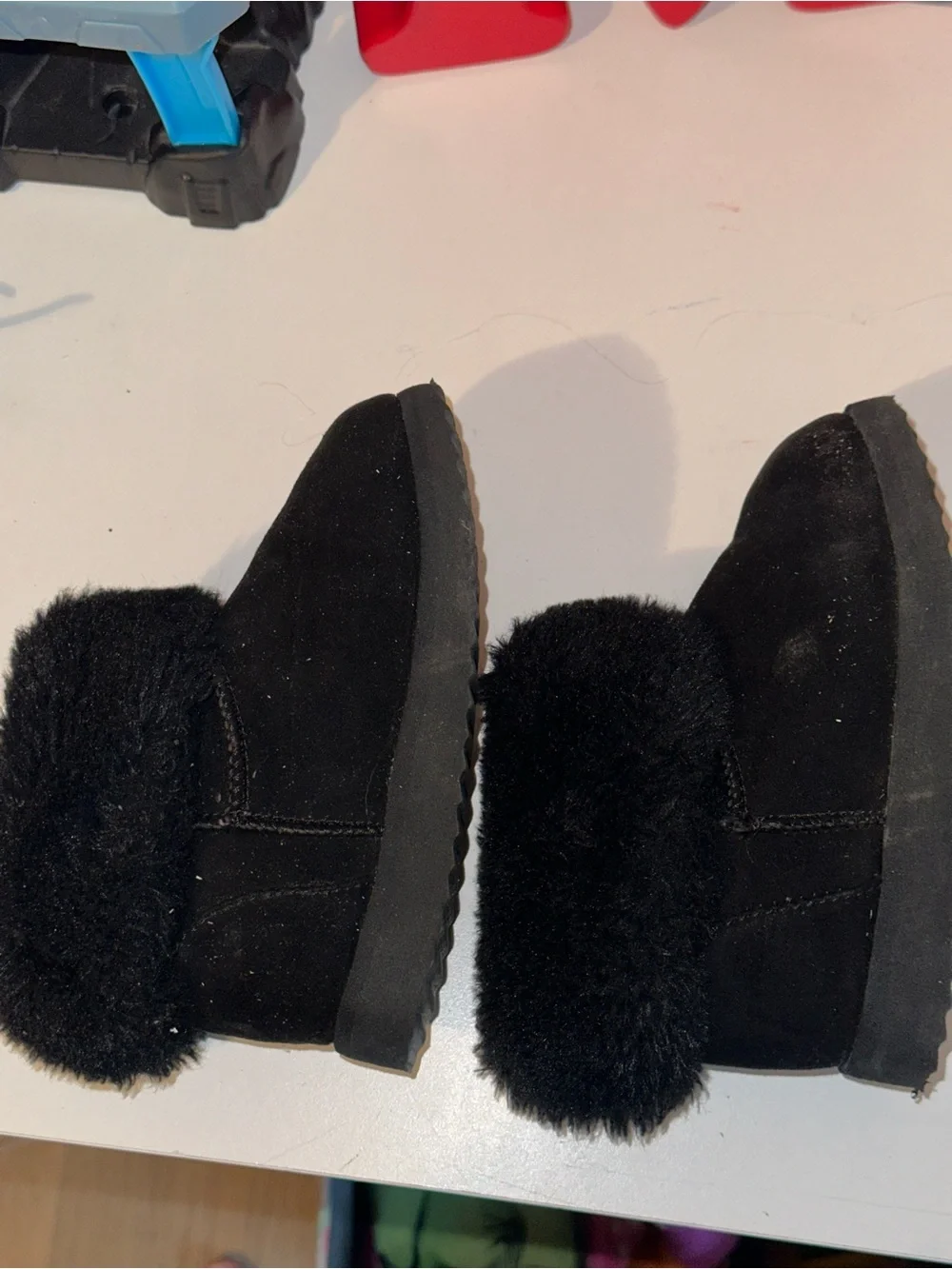 Girls Black Faux-Fur Winter Booties